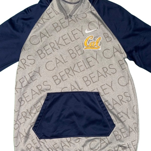 Nike Mens Small Gray Dri Fit Pullover Hoodie Hooded Cal Berkeley Sweatshirt - Picture 4 of 4